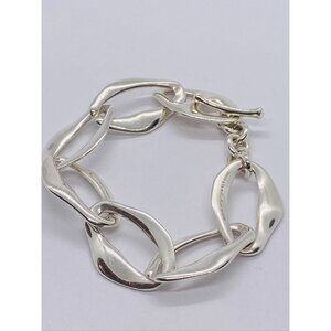 Tiffany & Co. Elsa Peretti Aegean Toggle 925 Sterling Silver Bracelet Signed 8.2